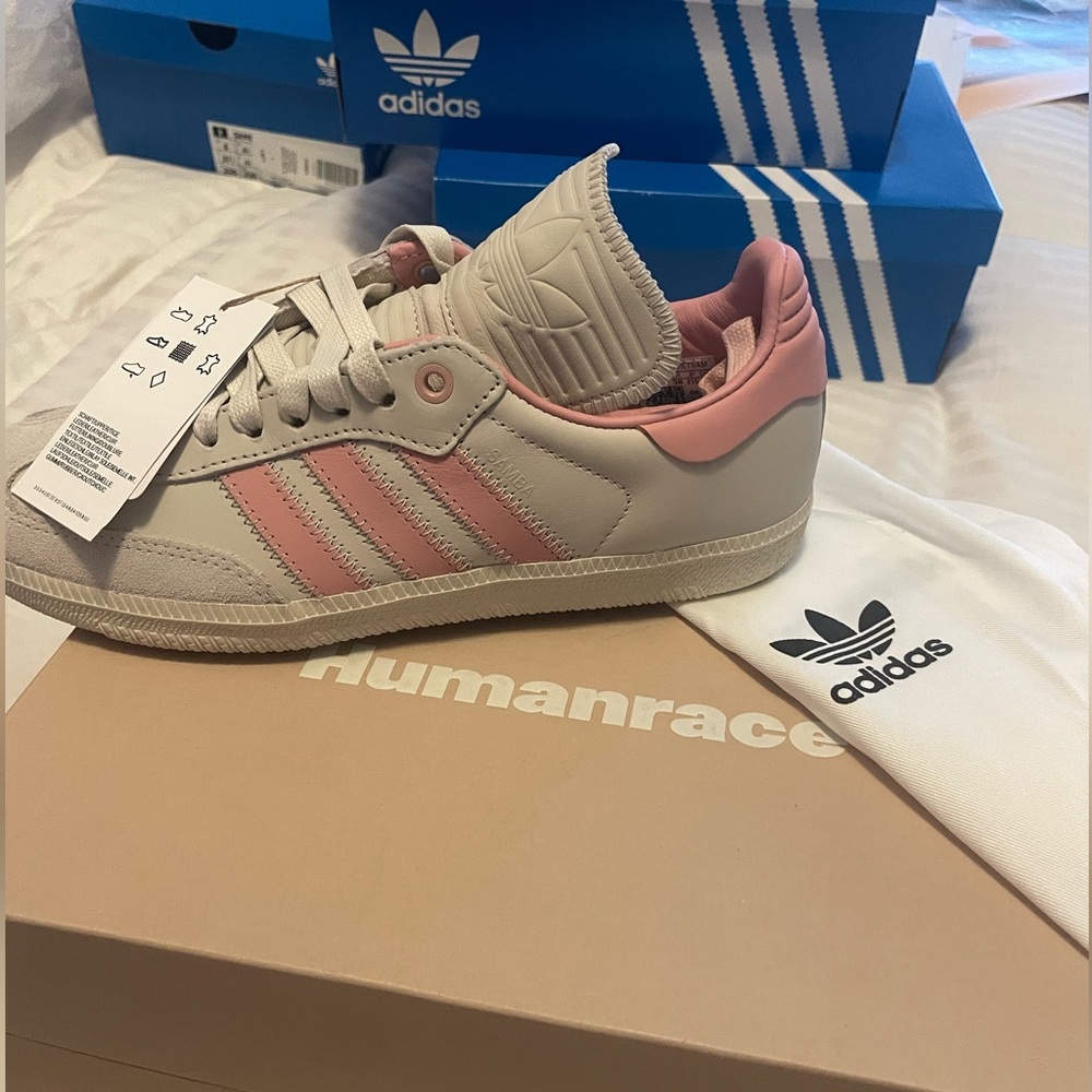 Pharell Williams Human Race x Adidas Women's Pink and Cream Sneakers
